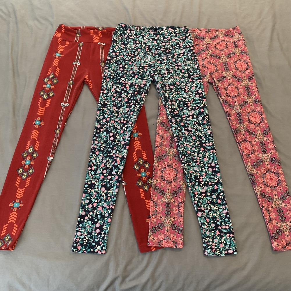 LuLaRoe Leggings Womens One Size Multicolor‎ Floral Geometric Southwest Soft Lot